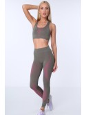 Khaki-pink seamless leggings MR81199 - Online store - Boutique